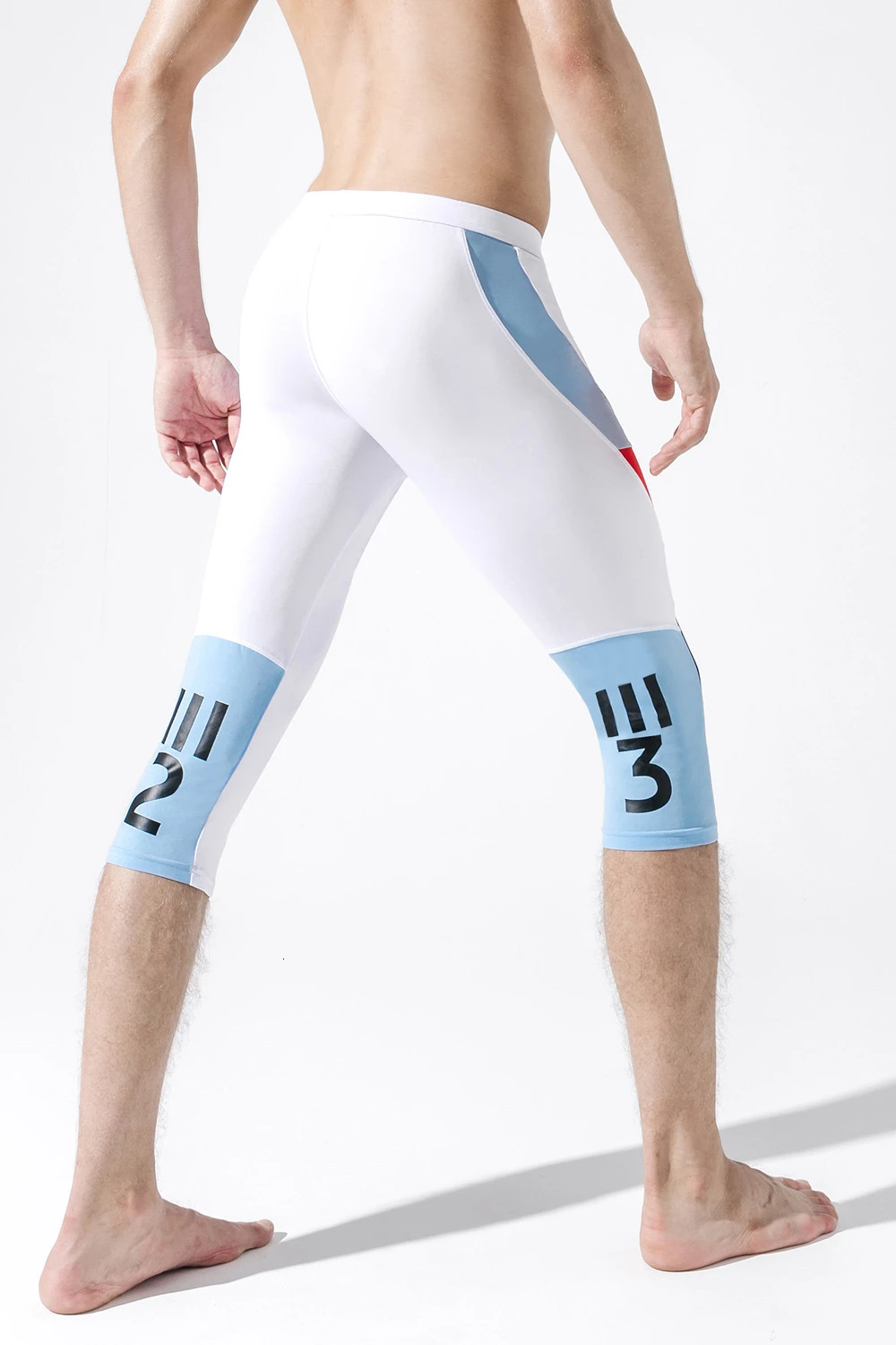 Sexy Patchwork Short Compression Pants Men Gym Sport Running Tights Mens Leggings Workout Exercise Training Male Leggins For Man | Спорт и
