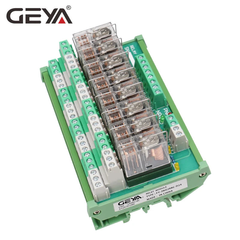 GEYA 2NG2R 8 каналов Omron Реле модуль 2NO 2NC 12V 24V от источника переменного или постоянного