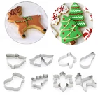 1 шт. Рождественская форма для печенья из нержавеющей стали, форма для печенья, форма для торта, Рождественский инструмент для выпечки, снежинка, Санта-Клаус, имбирь