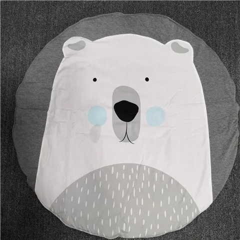 polar bear Детский мягкий хлопковый круглый игровой коврик с героями мультфильмов, Ползунки для новорожденных, детский игровой коврик, украшение детской комнаты, одеяло бутафория для фото - Цвет: polar bear
