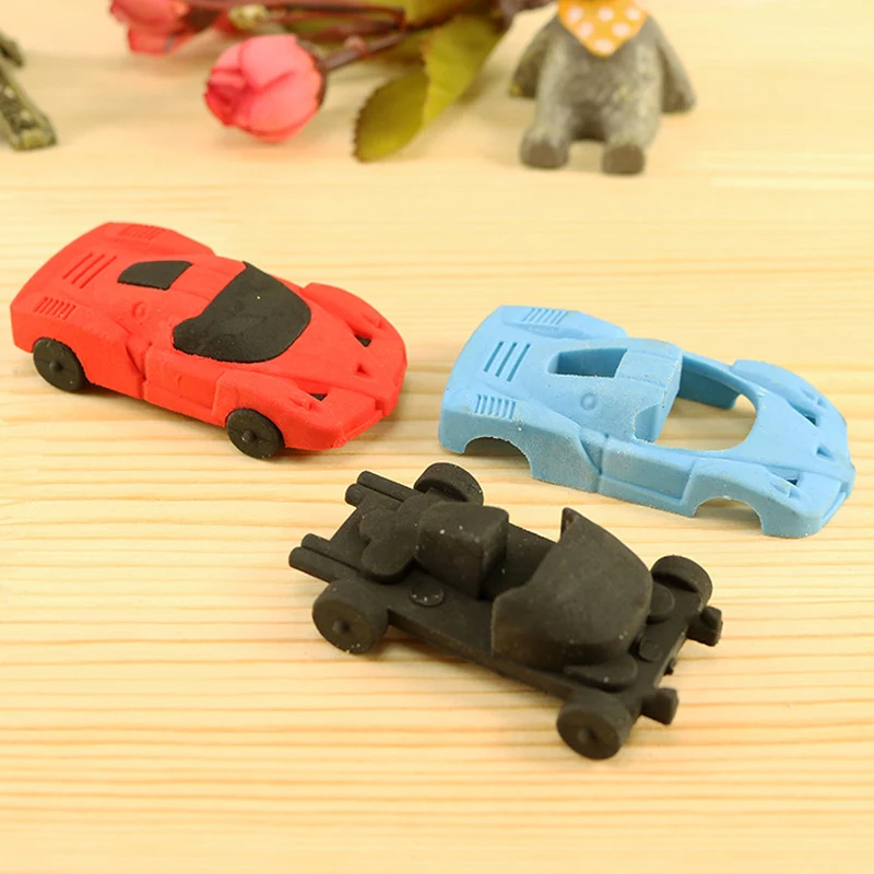 3pcs super cool kawaii children sports car eraser Rubber school office supplies gift | Канцтовары для офиса и дома