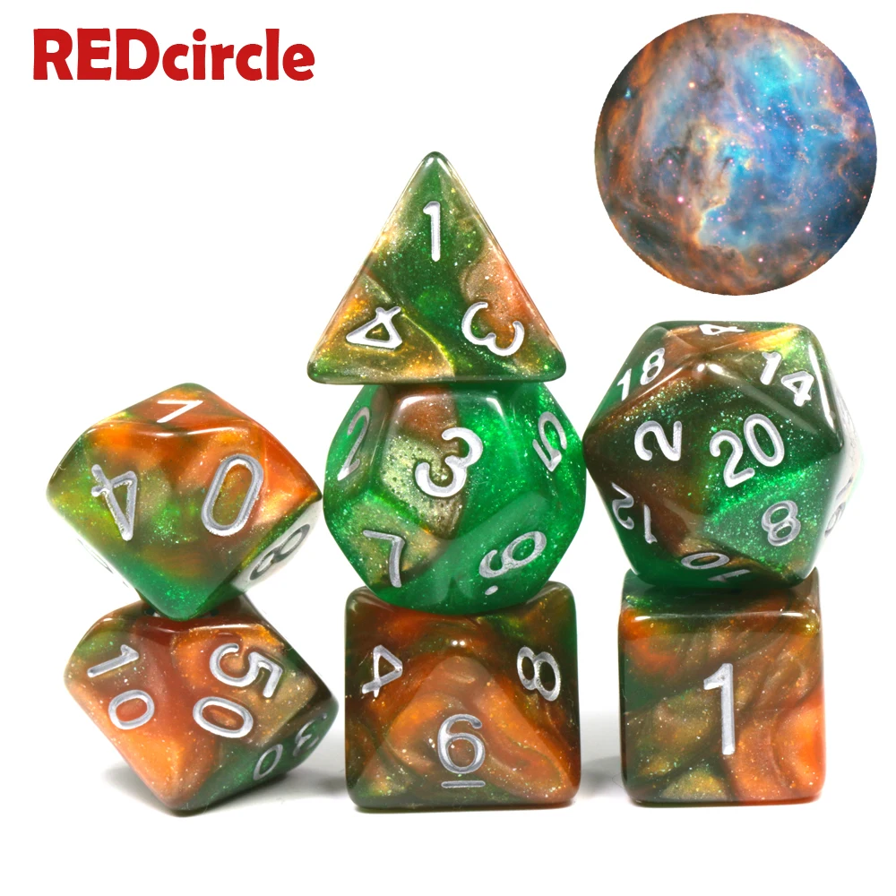 Творческий Вселенная Галактика кости набор D4 D20 с таинственным Королевский синий