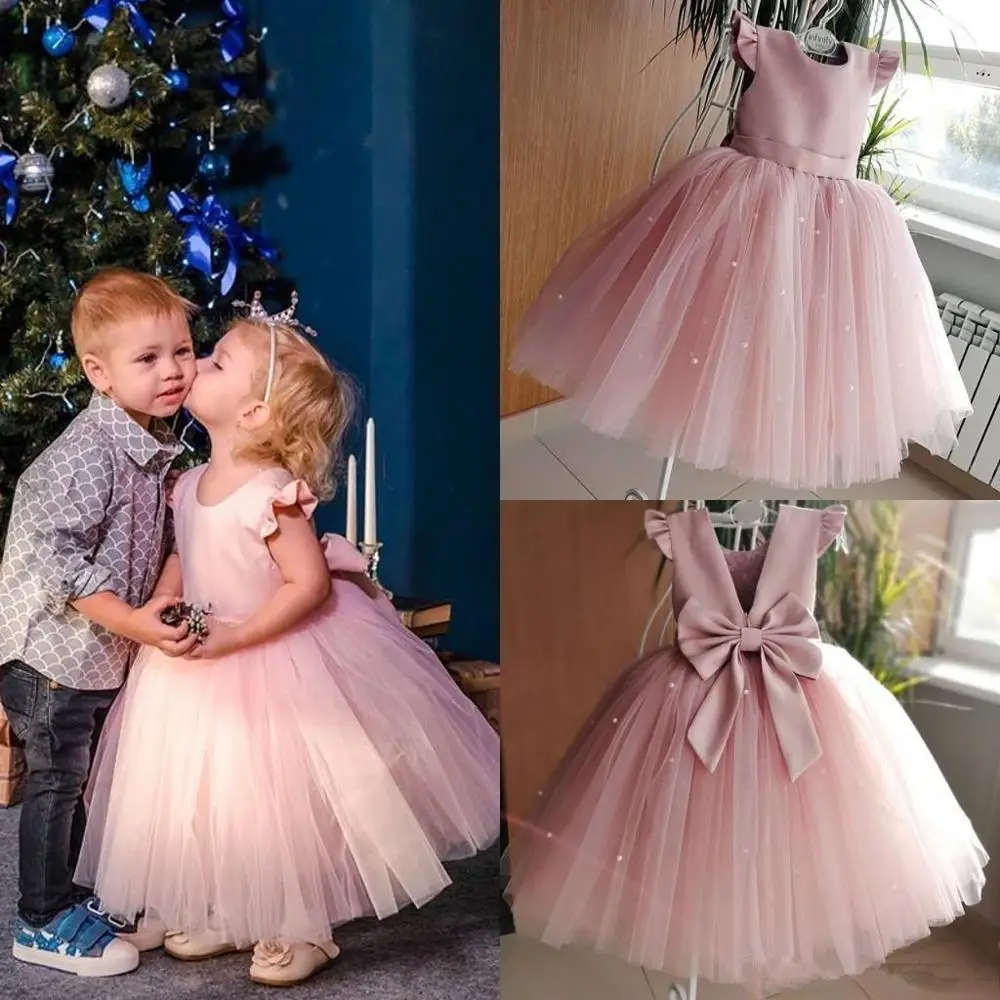 2019 розовые платья для девочек с цветочным принтом накидка рукавом открытой