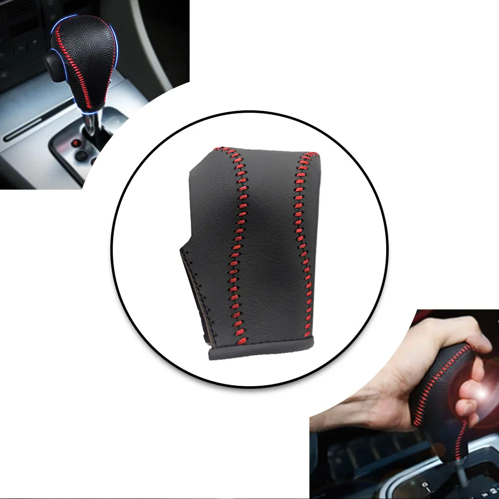 

Muchkey Leather Gear Knob Stick Covers AT For Audi A4 2018 Non-slip Automatic Shifter