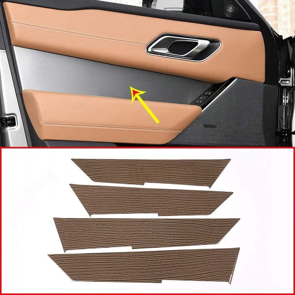 ABS Plastic Car Interior Door Handle Panel Cover Trim For Land Rover Range Velar 2017 2018 Sands Wood Grain | Автомобили и