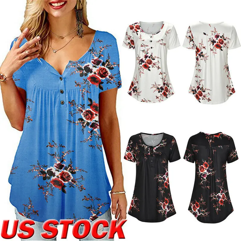 Новинка женская летняя эластичная шифоновая футболка с цветочным принтом V