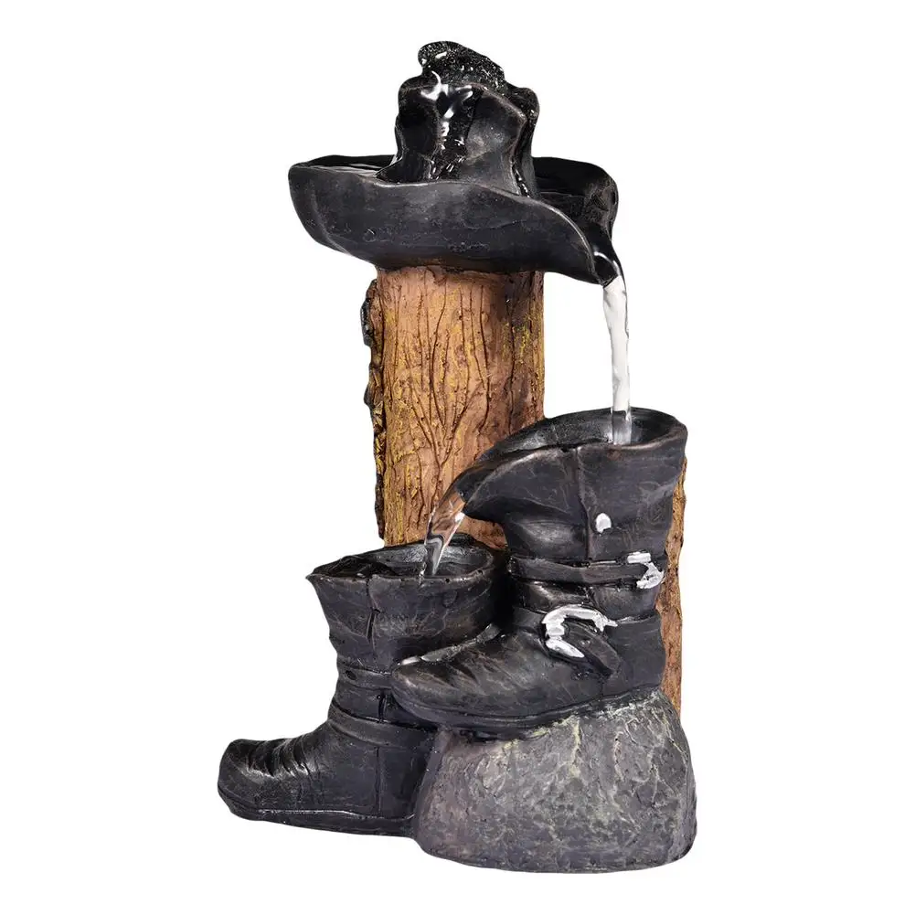 

Boots Self-Circulating Water Ornament Garden Courtyard Lawn Decor Patio Resin Crafts Garden Statue