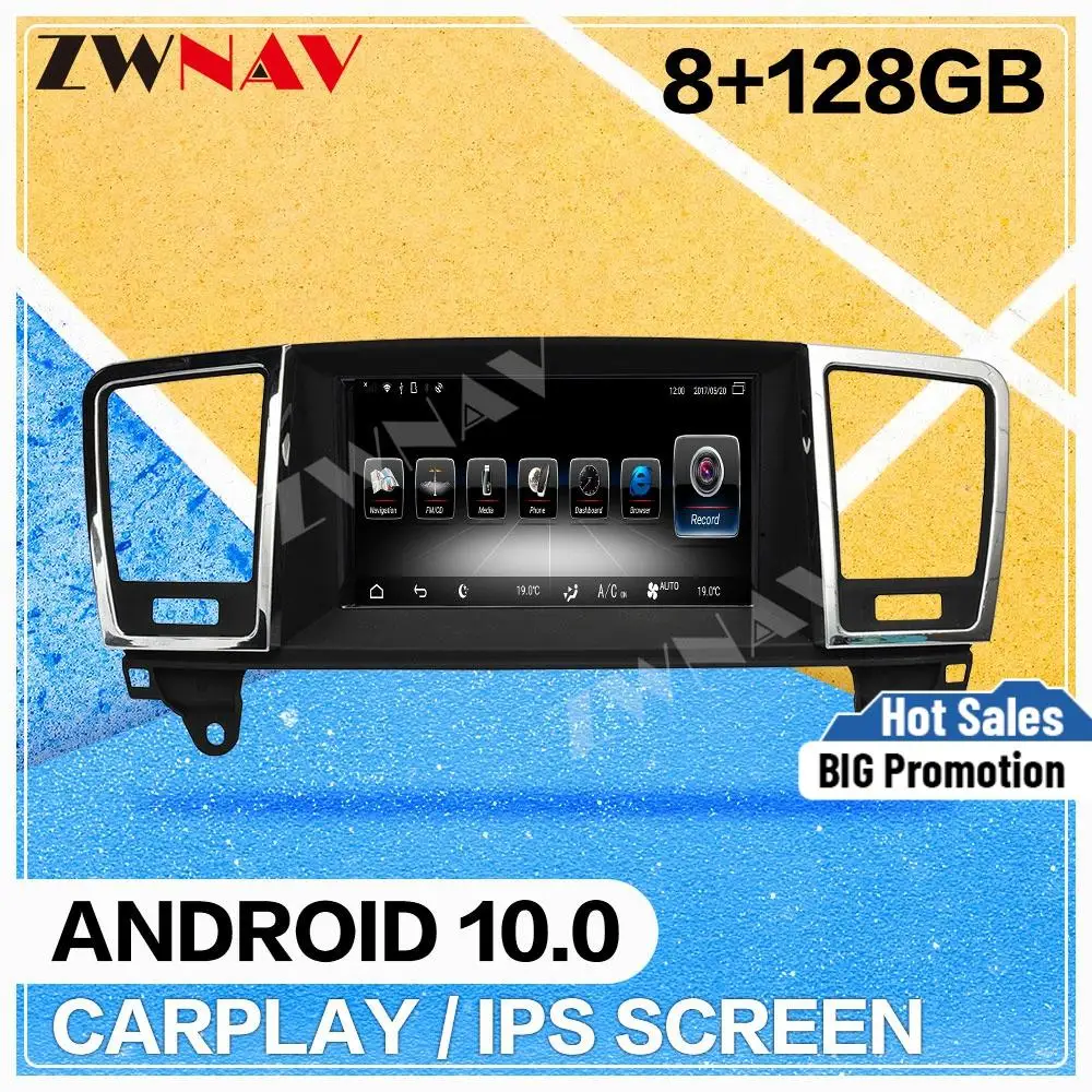 

8 + 128 Android 10 автомобильный стерео DVD-плеер GPS Glonass Navi для MERCEDES-BENZ ML 2012-2016 GL 2013-2016 Аудио Видео мультимедийное радио