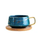 300400 мл Мрамор Керамика Кофе комплект кружки из нержавеющей стали Стекло чашка для латте дома посуда звездное небо узор Чай чашка простой и творческие кружки