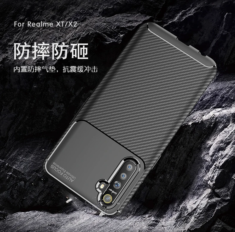 Realme XT X2 сверхпрочный Мягкий защитный чехол из углеродного волокна для OPPO A1K Realme 3 5 Q Pro A7 A5S Reno 2 Z Ace A9 A5