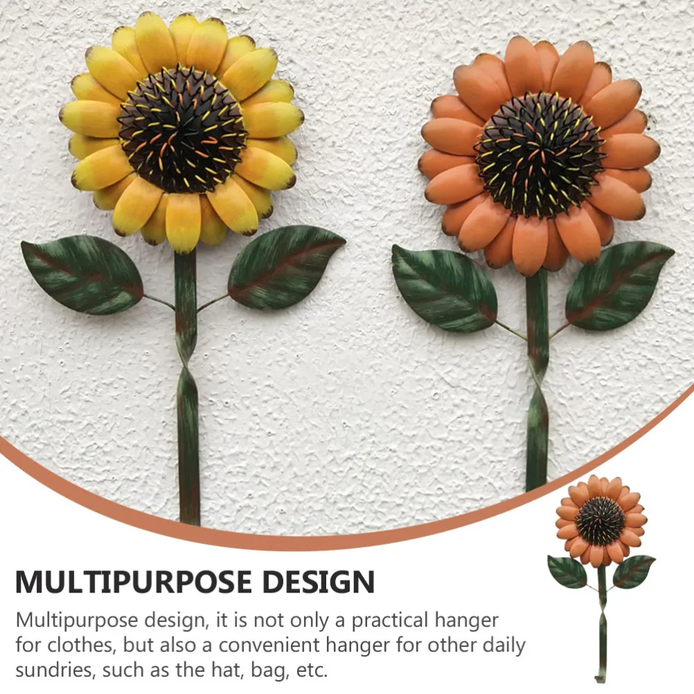 

2pcs Creative Wall-mounted Storage Hangers Wall Storage Sunflower Hangers