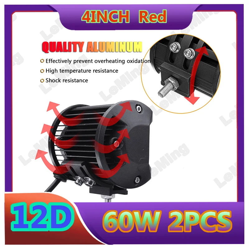 4-дюймовая Светодиодная панель рабочего света 60 Вт точесветильник светодиодный