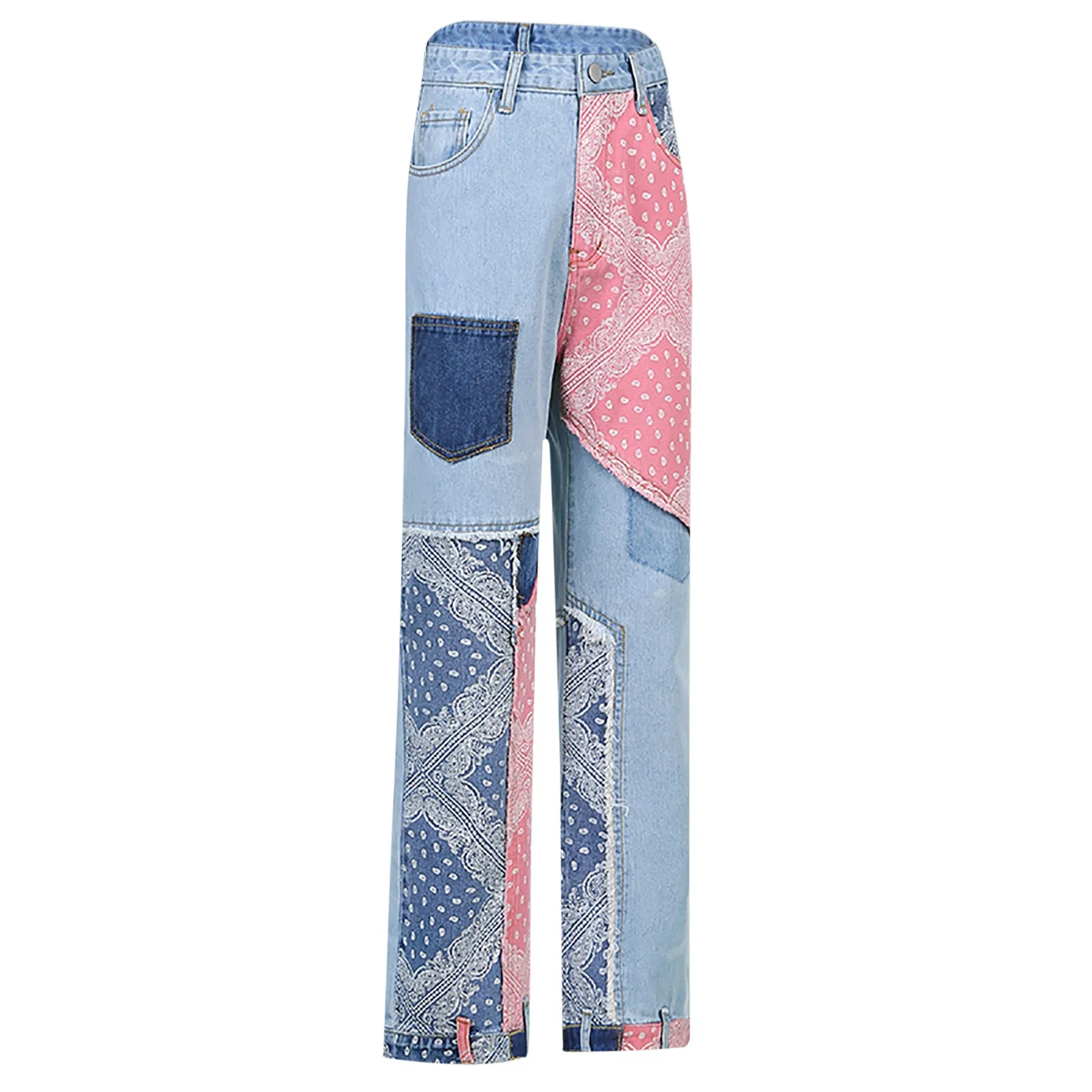 

Fashion Women's High-Waisted Thin Frayed Print Denim Jeans Trousers Pants undefined 2021 Fashion