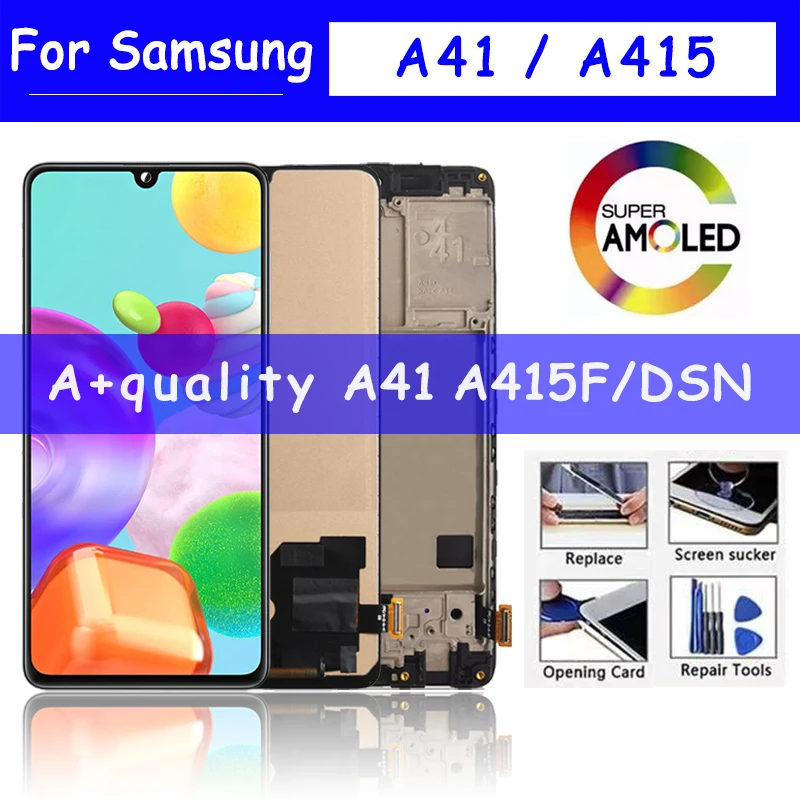 

100% протестированный ЖК-дисплей для Samsung Galaxy A41 SM-A415 A415F A415/DSM A415F/DS, ЖК-дисплей, сенсорная панель, дигитайзер в сборе A41 LCD