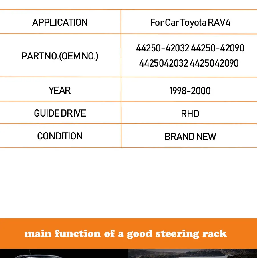 Мощность зубачатая рейка рулевого механизма Шестерни для Toyota RAV4 для Toyota Previa RAV 4 1998-2000 автомобиля зубачатая рейка рулевого механизма 44250-42032 44250-42090 4425042032 4425042090