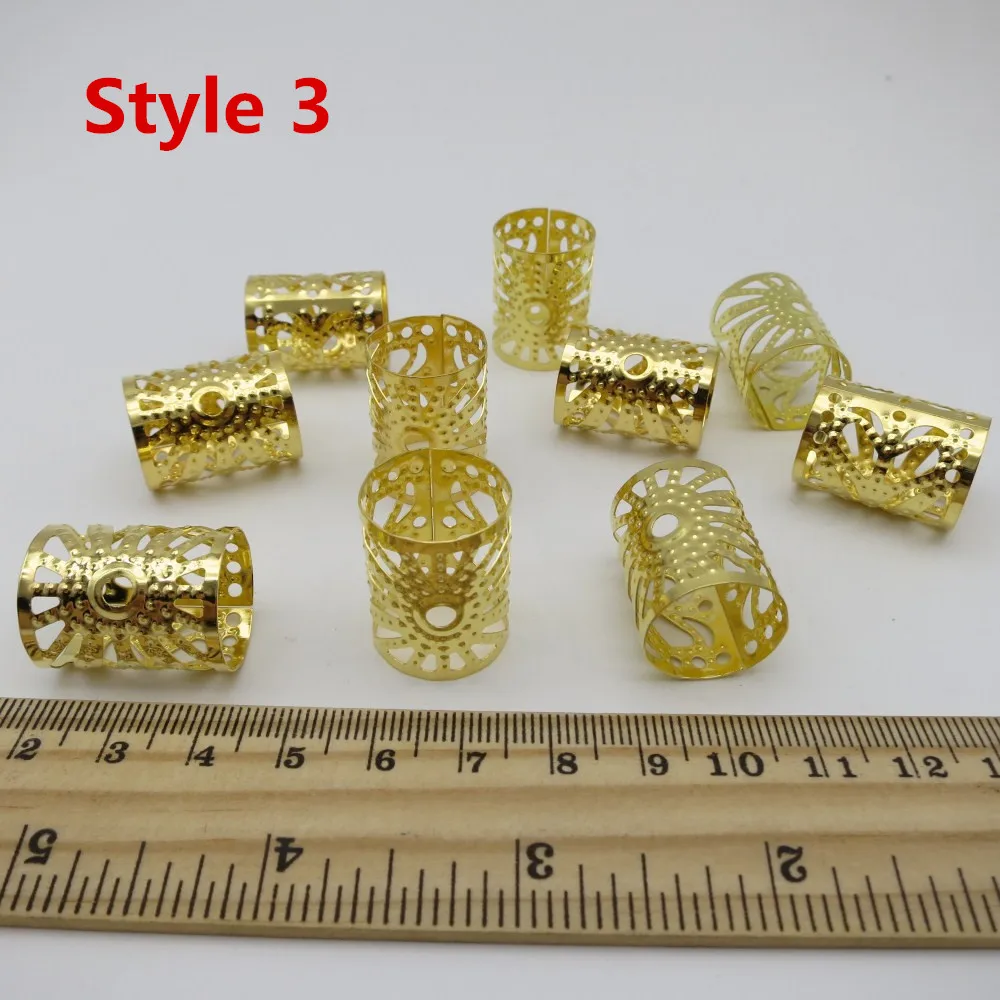 10 шт./упак. золотистые/Бронзовые большие регулируемые косы для волос dread Dreadlock