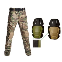 men outdoor multicam camo military tactical pants army uniform trouser hiking pants paintball combat cargo pants with knee pads