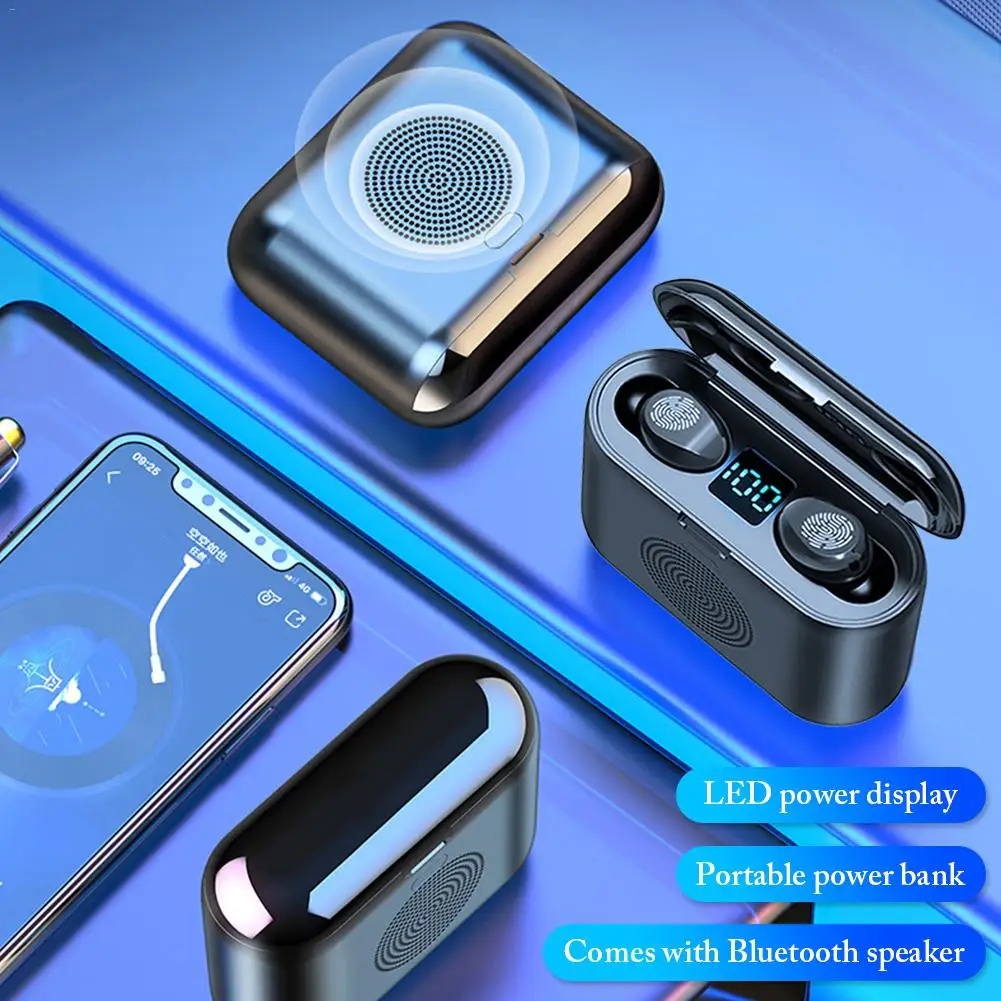 F9 мини-наушник Bluetooth TWS 5 0 сенсорная Спортивная стерео Беспроводная гарнитура 6D