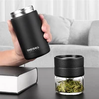 thermos bottle insulated cup with filter stainless steel tea bottle mug vacuum flask with glass infuser separates tea and water