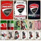 Ducati металлический винтажный жестяной знак, мотоциклетный потертый Шикарный декор, металлический знак, винтажное украшение бара, металлический постер, металлическая пластина для паба