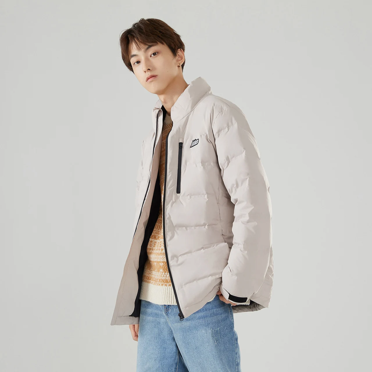 Metersbonwe Down Jacket Men Winter Warm 90% Gray Duck Down Men Anti-snow Stand-up Collar Down Coat Brand Outerwear Warm Coat