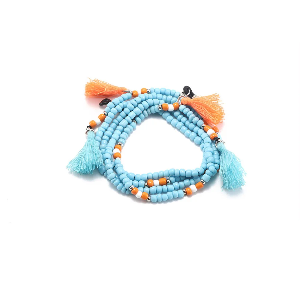 Wgoud модные очки с бусинами и кисточками маска цепи для чтения стеклянный шарик