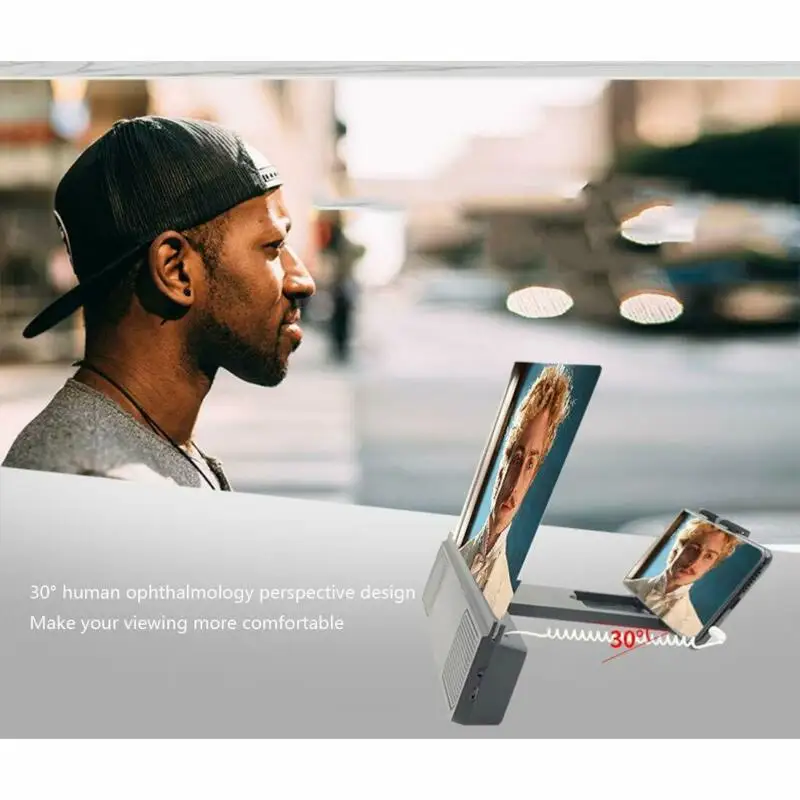 12 Inch Universals Phone Screen Magnifiers 3D HD Video Screen Amplifier Folding Mobiles Phone Desktop Bracket With Holder