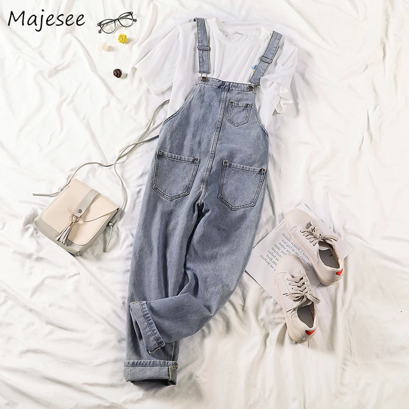 

Women Jumpsuit Casual Pockets Loose Harajuku Plus Size Fashions Korean Style New Trendy Novelty Womens Jumpsuits Vintage Chic