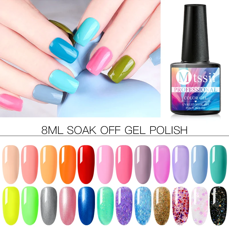 UV Color Gel Nail Polish Glitter Sequins Vernis Semi Permanent Soak Off Varnish DIY Art Lacquer Nails | Красота и здоровье
