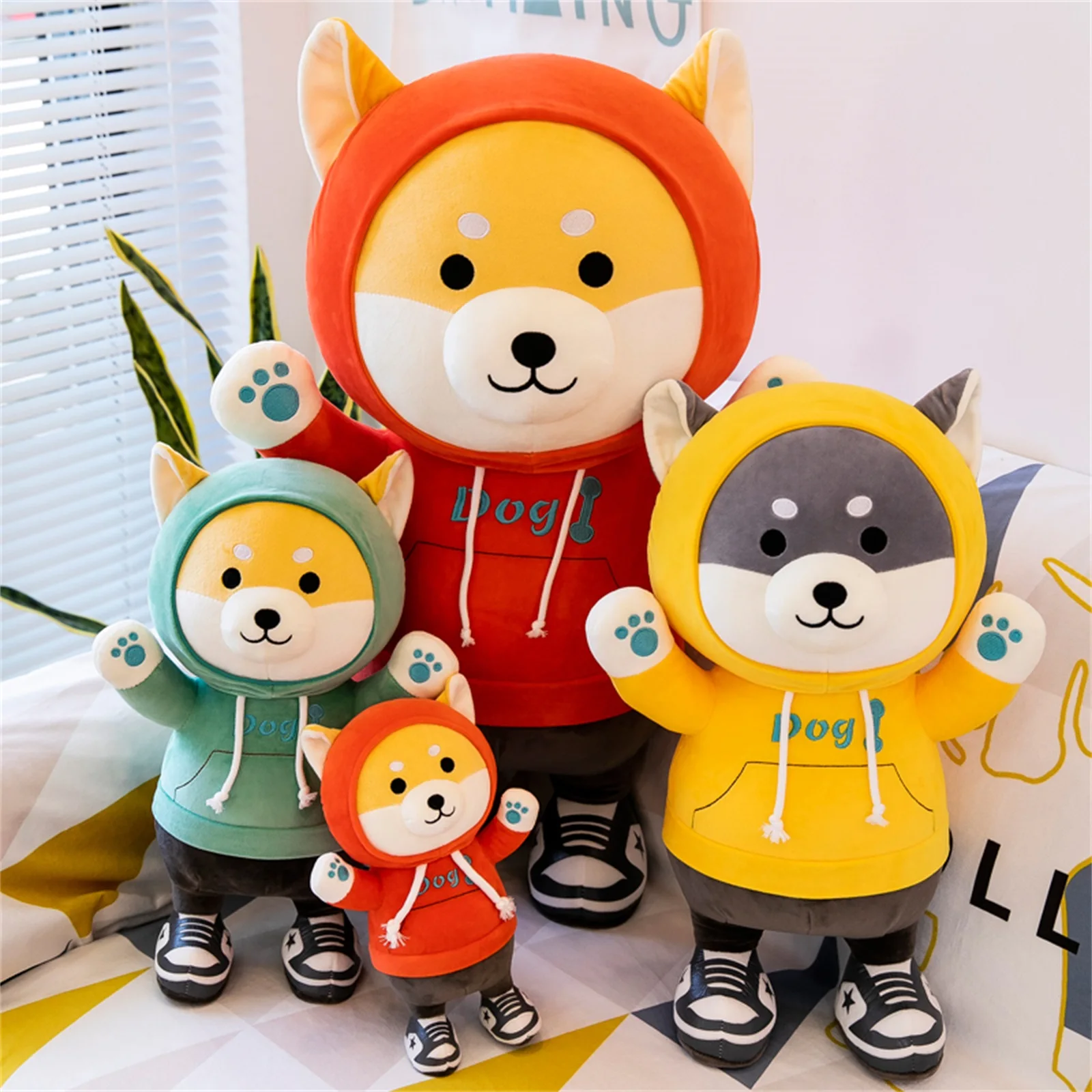 

Pudcoco 28CM Cartoon Animal Shape Plush Toy Super Soft Stuffed Hoodie Dog Doll Christmas New Year Birthday Gift