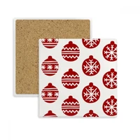 christmas snowflake line red festival square coaster cup mug holder absorbent stone for drinks 2pcs gift