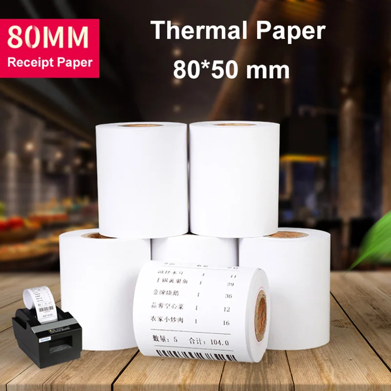 Thermal Paper 80x50mm Receipt Paper 4 rolls POS Cash Register Roll For 80mm Thermal Printer for Supermarket Pos Machine Paper