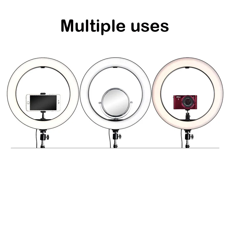 14 дюймов с регулируемой яркостью для телефона селфи кольцевой светильник