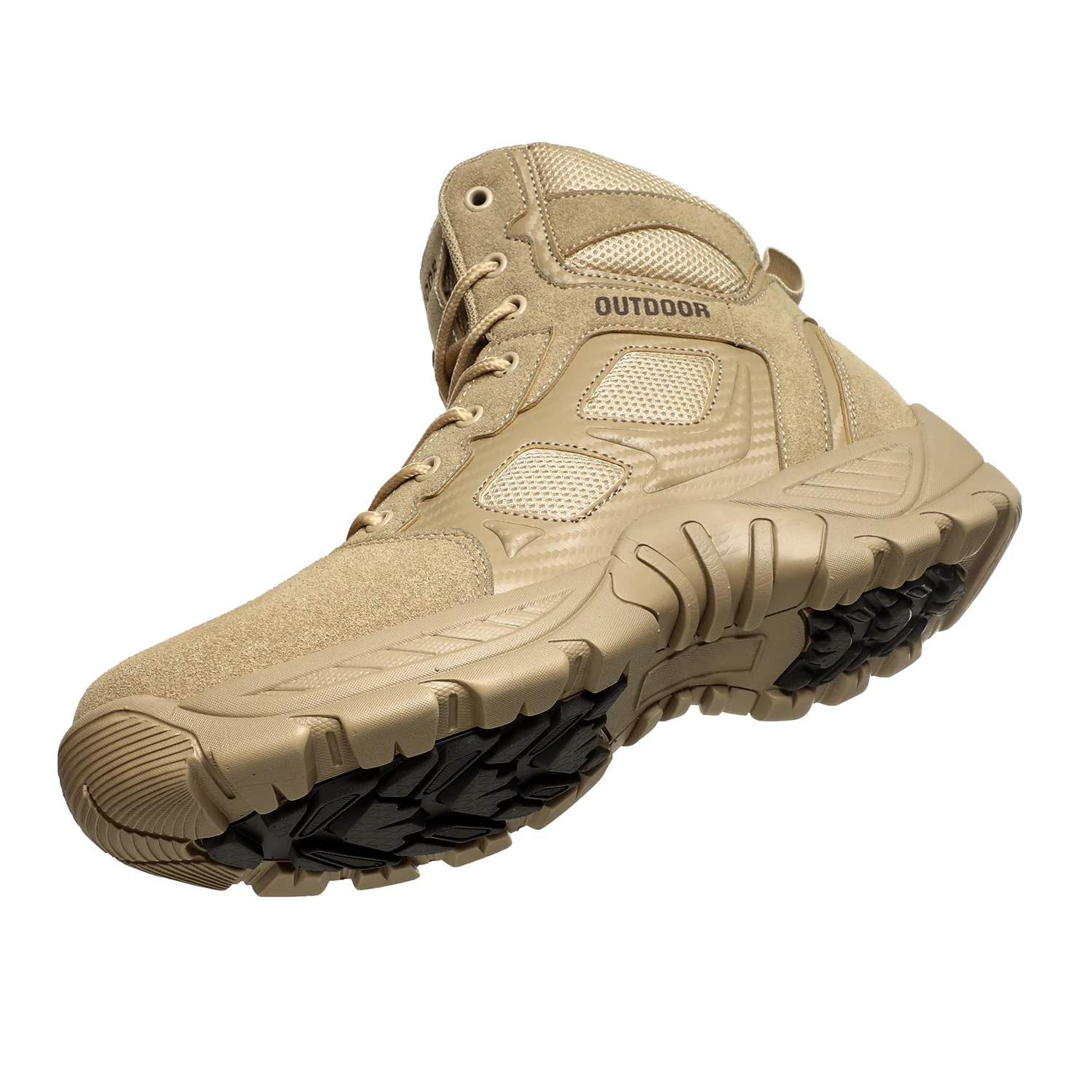 Men's Tactical Boots 6 Inches Lightweight Military Shoes With Zipper Durable Combat Suede Leather Army Jungle Hiking Desert Boot