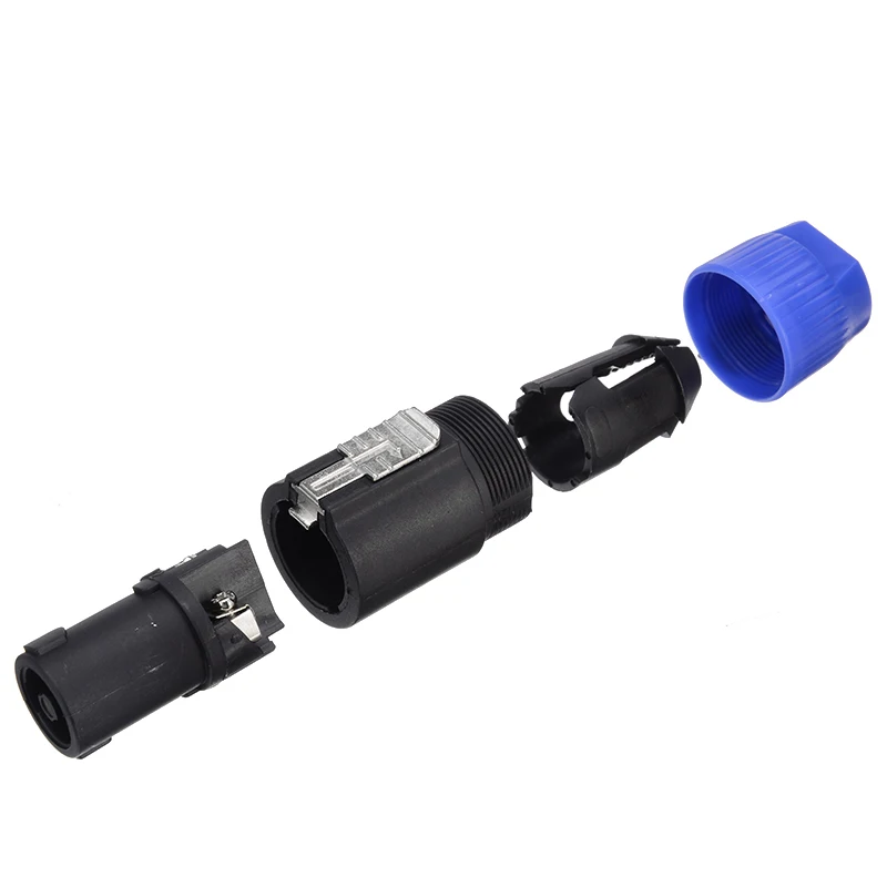 

10pcs 4 Pin Speaker Audio Plug Connector Ohm Plug 4Pole 4Pin Professional Twist Lock Cable Connecter For 2-pin and 4-pin Cables