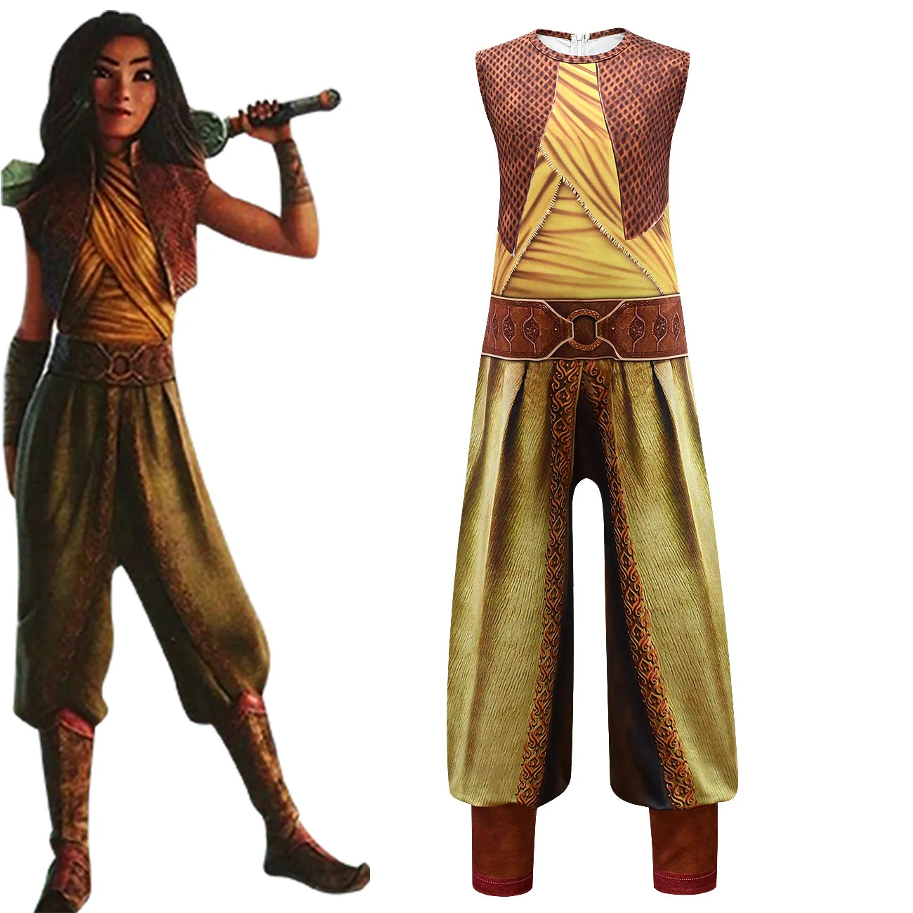 Новый детский костюм для косплея из фильма Raya and The Last Dragon на Хэллоуин Легенда боди