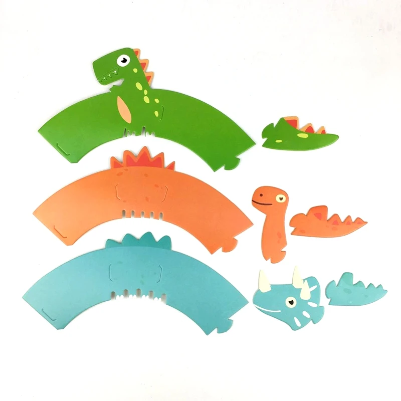 12 Set Jungle Animal Dinosaur Cupcake topper kids birthday party Cake Decoration baby shower Party Supplies cake cup paper box | Дом и сад