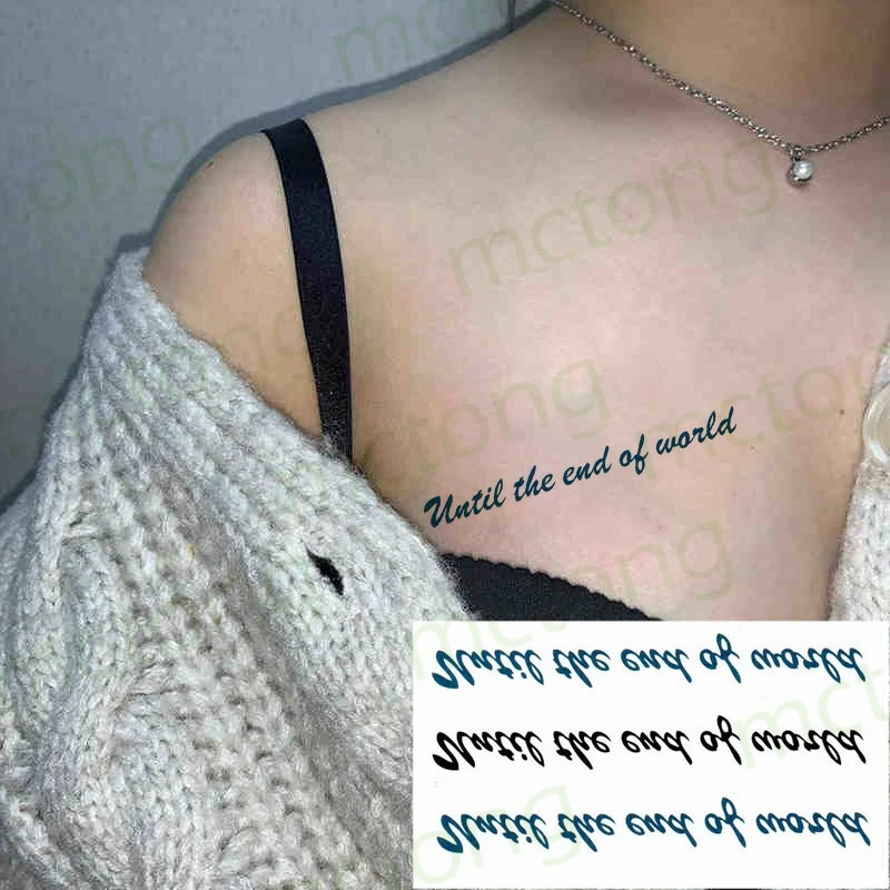 

10.5*6 Hot New Body Art Waterproof Tattoo Temporary Men and Women Fashion English Letter Design Tattoo Sticker