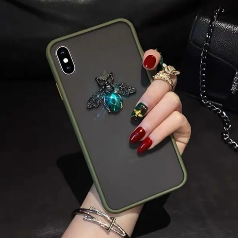 Цветной матовый металлический чехол для телефона с алмазной Пчелой Xiaomi 9 9T Pro CC9 e