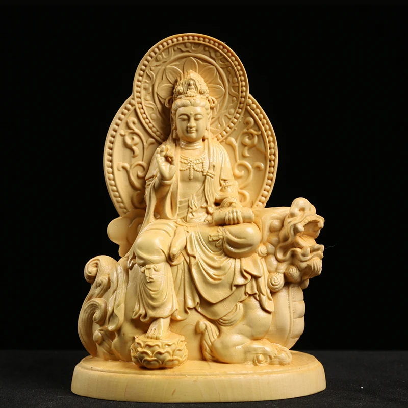 Семейная статуя Будды деревянная скульптура домашняя поклонение Гуаньинь