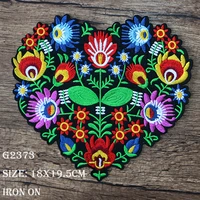 high end fresh flowers heart shaped icon embroidered applique patches for clothes stickers diy iron on badges on the backpack