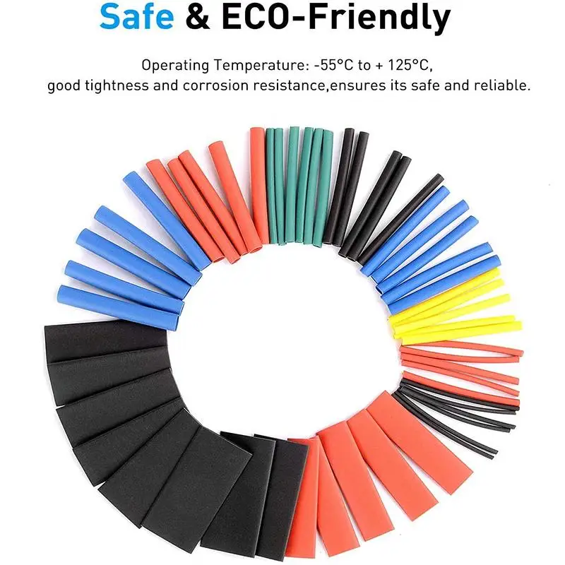 560 шт PE Термоусадочная трубка Ассортимент обмотки электрического изоляционного