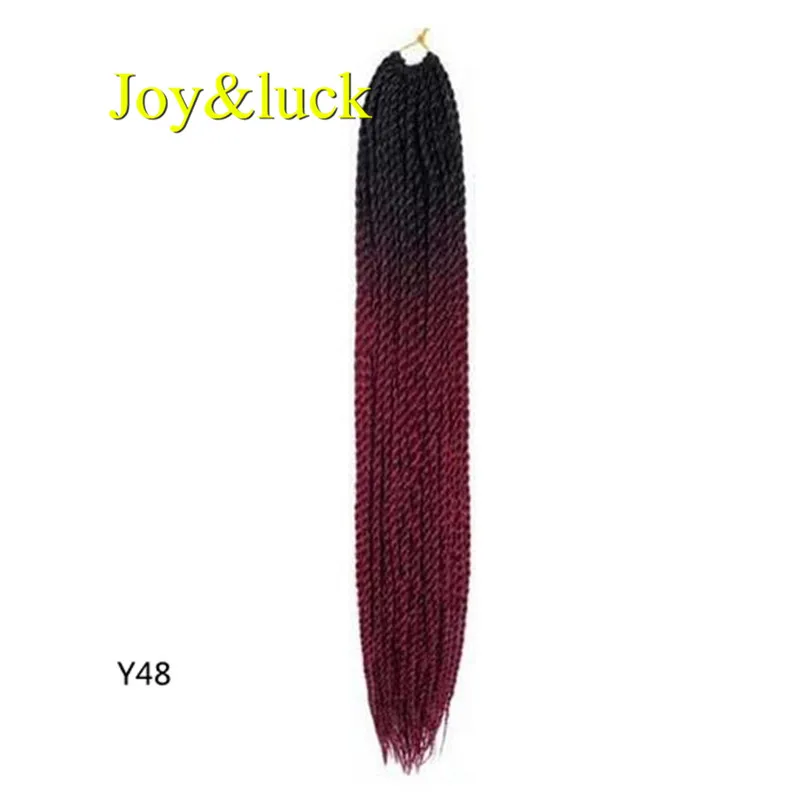 Y48 Joy& luck 24 дюйма Сенегальские закрученные крючком косички 30 прядей синтетические волосы для наращивания плетение волос - Цвет: Y48
