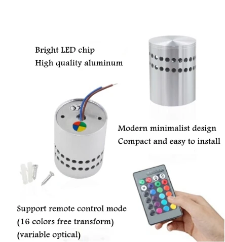 RGB спиральный с отверстиями светодиодный настенный светильник эффект пультом