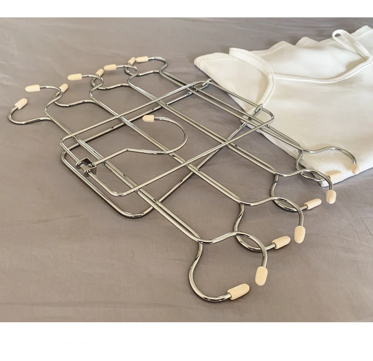 

Foldable Multi-Layer Hangers For Clothes Metal Underwear Hanger Rack Bra Hanger Multi-functional Hangers Saving Space Dropship