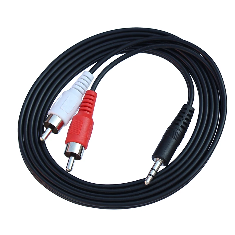 1 5 м 3 мм штекер Джек к 2 RCA стерео HiFi аудио кабель для сотовых телефонов ноутбуков