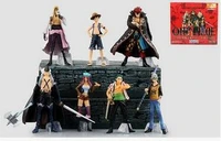 7pcsset one piece luffy trafalgar law anime action figure 9 12cm pvc collection model toys for christmas gift with box