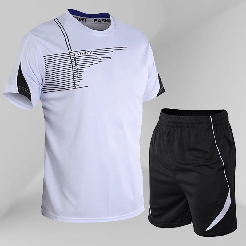 Мужской спортивный костюм для спортзала фитнеса дышащий комплект бега и мужской