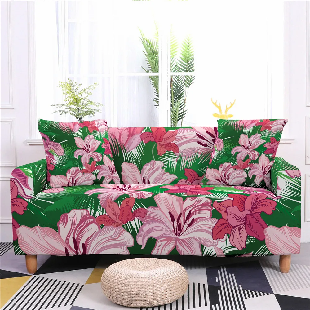 Эластичный чехол для дивана из спандекса с цветочным принтом декоративное