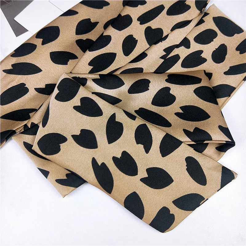 Luxury Brand 2020 New Bag Scarf Red Dot Chain Leopard Print Women Silk Small Ribbon Female Hair Handbag Scarves | Аксессуары для